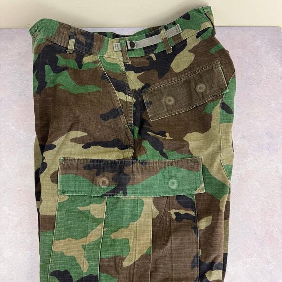 US Military Hot Weather Woodland Camo Combat Pants, Sz Small Regular Rip Stop - Picture 3 of 12